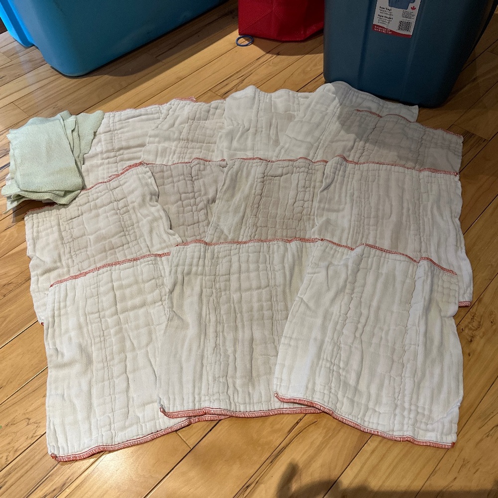 Cloth diaper Cotton prefolds used condition